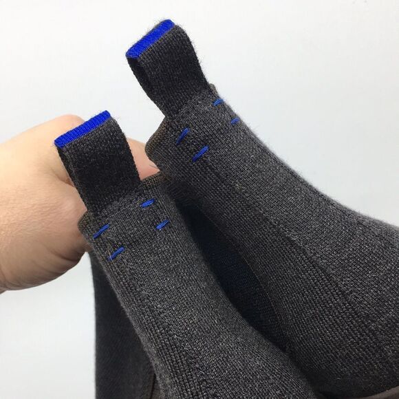 Rothy's The Chelsea Charcoal Gray Brown Knit Merino Wool Blend Ankle Boot 11.5 - Picture 9 of 17